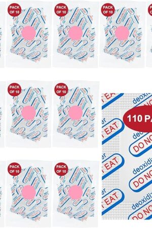 110 Packs 100CC Food Grade Oxygen Absorbers (10 Packs in Individual Vacuum Bag, 11x Packs of 10), Oxygen Absorbers for Food Storage, with Oxygen Indicator, for Mylar Bags, Mason Jars, Canning
