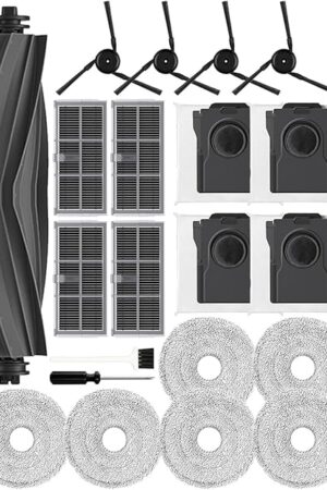 Yivy 21 Pcs Parts for Dreame X40 Ultra/L40 Ultra /X40 Master/Mova P50 Pro Ultra/Mova P10 Pro Ultra replacement: 4 Carbon HEPA filter, 4 Side Brushes,4Carbon dust Bags, 6 Mop Cloth