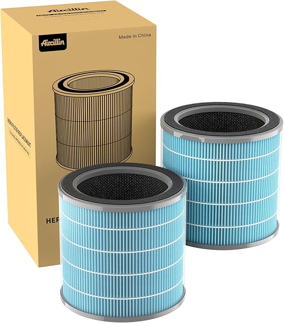 Air Purifier AP070A & AP070B Replacement Filters, Efficiency Activated Carbon, High-efficiency HEPA Filter, 2 Pack
