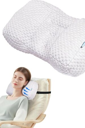 Adjustable Neck Pillow for Recliner, Headrest Pillow for Chair & Couch Support - Ergonomic Design Cushion with 2 Adjustable Strap, Recliner Head Pillow for Office, Home, Traveling