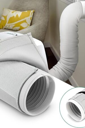 Air Conditioner Hose Cover Wrap, Heat Insulated AC Hose Cover, Easy Installation, Universal Fit for 5" & 5.9" Diameter Exhaust Hoses Tube