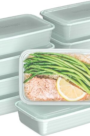 Bentgo 20-Piece Lightweight, Durable, Reusable BPA-Free 1-Compartment Containers - Microwave, Freezer, Dishwasher Safe - Mint