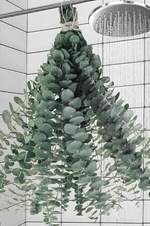 11 PCS Real Dried Eucalyptus Stem for Shower & Bathroom Decor - 17'' Large Natural Fresh Eucalyptus Leaves Hanging Plants, Shower Stuff Green Home Vase Decor, DIY