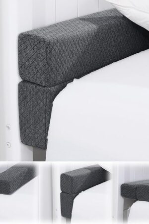 BALAPET Flodable Pillow for Headboard Gap,Bed Gap Filler Queen Size,Adjustable Bed Wedge Pillow for Headboard,Rectangular Bed Gap Filler,Foam Mattress Gap Filler(Gray,King)
