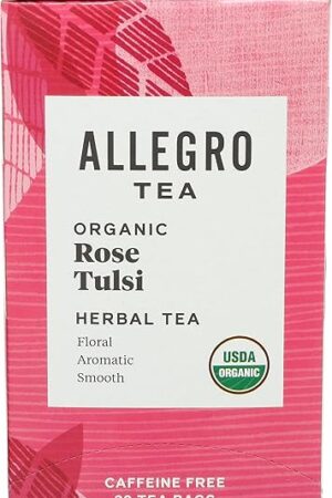 Allegro Tea, Organic Rose Tulsi Tea Bags, 20 ct