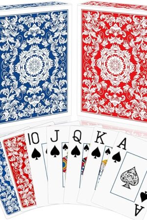 The Playing Cards,Deck of Cards,Playing Card 2 Pack,Poker Cards Set,Jumbo Large Print Playing Cards for Adults Seniors,Card Games for Family Game Night Party (Blue and Red)
