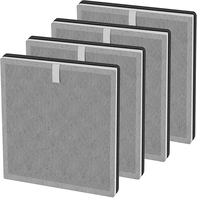 4 Pack PEAIRPLG 3-in-1 Replacement Filter Compatible with Pure Enrichment Air Puri-Fier Filter Purezone Air Purifier Replacement Filter Fit for Pure Air Filter Replacement