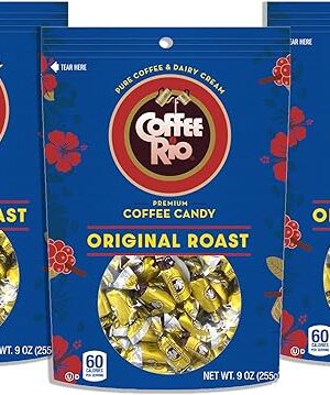 Coffee Rio Coffee Candy Pack of 3 Coffee Caramels 9 Ounces Made with Real Coffee and Cream, Kosher Candy (Original Coffee)