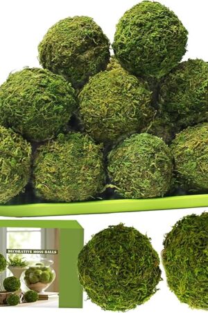 21 Pack Green Moss Balls 8pcs 3.2" Decorative Balls for Bowls Filler 13pcs 2.3" Fake Moss Balls for Centerpiece Artificial Balls for Vase Filler Live Moss Balls for Home Tabel Decor