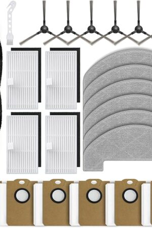 Bluevisk MS1 MAX Replacement Parts for For MONSGA MS1 MAX Robotic Vacuum Cleaner Parts with 1 Roller Brush, 4 HEAP, 6 Mop, 6 Dust Bags, 6 Side Brushes, 1 Clean Brush