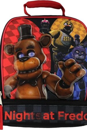Bioworld Five Nights At Freddy's Let's Eat Dual Compartment Insulated Soft Lunch Bag Tote Bag
