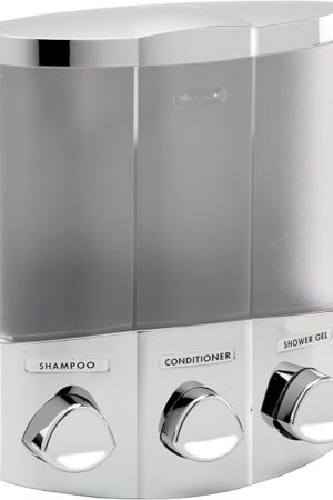 Better Living Products 76344-1 Euro Series TRIO 3-Chamber Soap and Shower Dispenser, Chrome