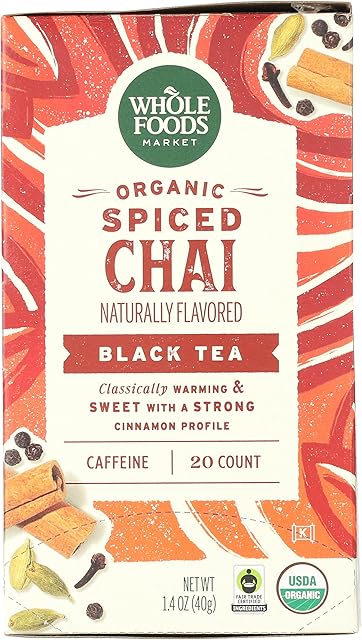 Whole Foods Market, Organic Spiced Chai Black Tea, 20 Count