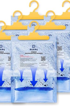Dry & Dry 6 Packs [Net 7 Oz/Pack] Moisture Absorbers Dehumidifiers for Home, Basement, and Bedroom - Small Dehumidifier Moisture Absorbers