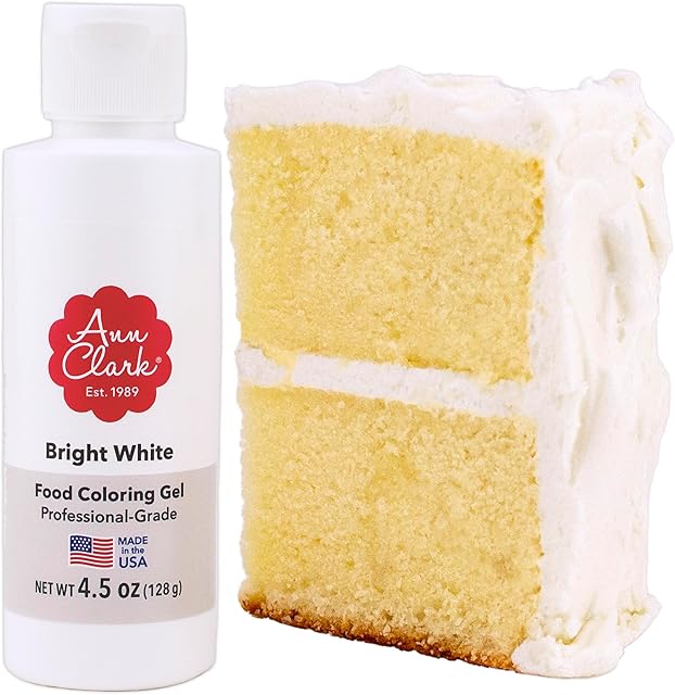 Ann Clark Bright White Food Coloring Gel Large 4.5 oz Professional Grade Made in USA