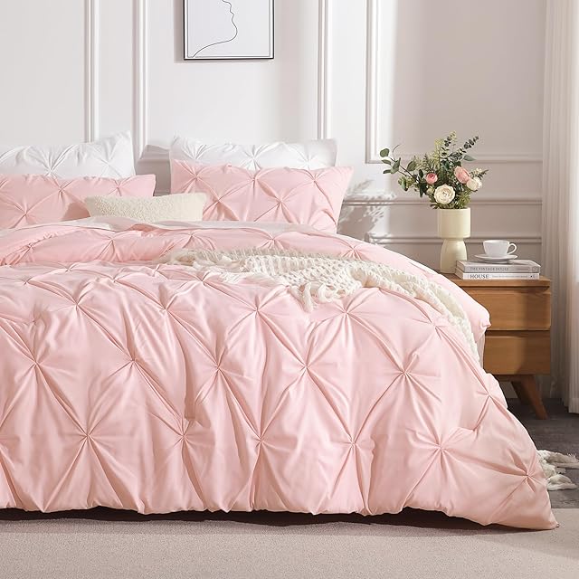 Andency Pinch Pleat Comforter Set for Kids Girls Teens