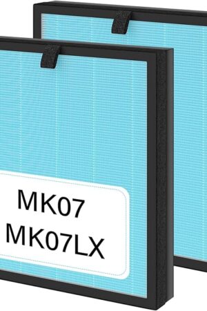 2 Pack MK07 Air Filter Replacement Compatible With Aroeve MK07 Air Puri-fier. 4-In-1 Air Filter True HEPA Filter Replacement For MK07 Air Puri-fier - Standard Version. Compare to Part MK07LX.