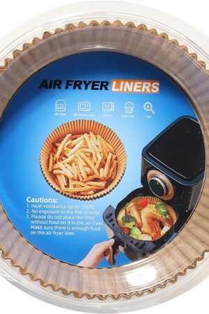 Air Fryer Liners Disposable,100PCS Parchment Paper,Air Fryer Paper Liners for 3-5QT Airfryer,Microwave,Non-Stick and Oil Proof for Easy Cleanup (Round,6.5IN)