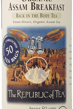 The Republic of Tea Organic Assam Breakfast Black Tea, Tin of 50 Tea Bags