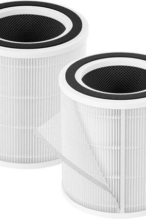 2 Packs H7129 Replacement Filter Accessories for GoveeLife H7129 H7128 Smart Air Cleaner Purifier, 3 Stages Filtration of Nylon Pre-filter,Main Filters and Activated Carbon Filter