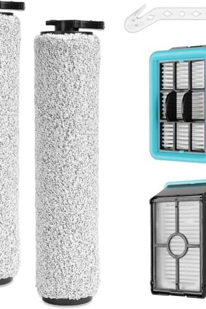 3831 Roller Brush & Filter Replacement Compatible with Bissell Crosswave Hard Floor Expert 3831, HF2 3845N Vacuum, Floor Scrubber Wet Dry Vacuum Accessory Kit 2 Brush Rolls, 2 Filter Parts