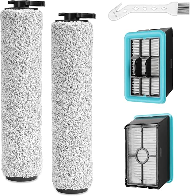 3831 Roller Brush & Filter Replacement Compatible with Bissell Crosswave Hard Floor Expert 3831, HF2 3845N Vacuum, Floor Scrubber Wet Dry Vacuum Accessory Kit 2 Brush Rolls, 2 Filter Parts