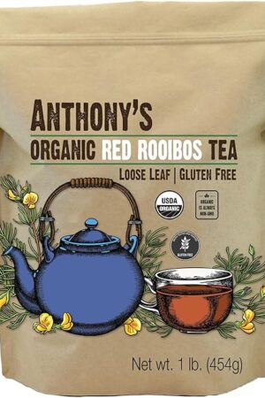 Anthony's Organic Red Rooibos Loose Leaf Tea, 1 lb, Gluten Free, Non GMO, Non Irradiated, Keto Friendly