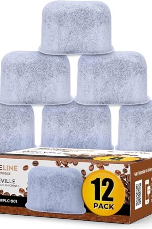 12-Pack Breville Water Filter BWF100 Replacement by Pureline, Compatible with Breville Espresso Machine