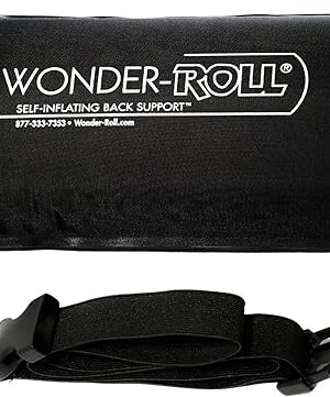 Wonder-Roll Self Inflating Lumbar Roll Pillow for Lower Back Support | Perfect for Office, Car or Plane