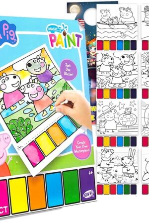 The Peppa Pig Paint with Water Set for Kids, Toddlers Age 3+ - Bundle with 16 Page Peppa Cartoon Mess-Free Water Coloring Book for Ages 3 4 5 6 7 8 and More | Peppa Pig No-Mess Paint Posters