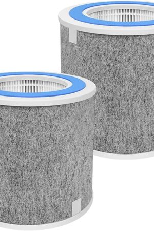 2 Pack HP102 Replacement Filter for Shark HP152 HP100 HP102C HP102PET HP105 HP130 HP132 HP153 HC450 HC450C HC451 HC452 HC452C HC455 UA455 Purifier, True HEPA Odor Lock, HE1FKBASMB HE1FKPET HE1FKBAS