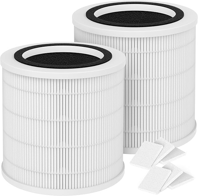 2 Packs H7126 Replacement Filter Compatible with GoveeLife H7126 Mini Air Cleaner Purifier, 2pcs Filters and 6 pcs Aroma Pads Accessories