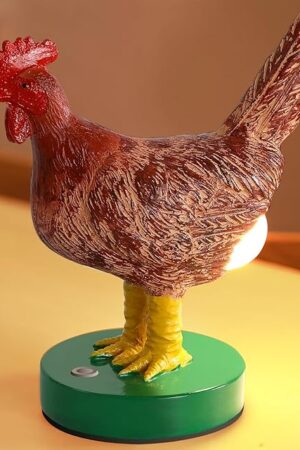 Chicken Egg Lamp, Funny Dimmable 3D Chicken Night Light with Egg in Butt, Lifelike Rooster Lamp with Touch Switch for Easter, Christmas, Birthdays Gifts