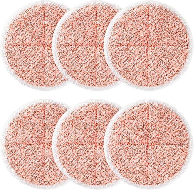 6 Pack Spin-Wave Mop Replacement Pads Compatible with Bissell Spin-Wave 2039,2039A,2124,2307,23157,20391,20399 Series Steam Mop Pads for Bissell Spin-Wave Hard Floor Cleaner