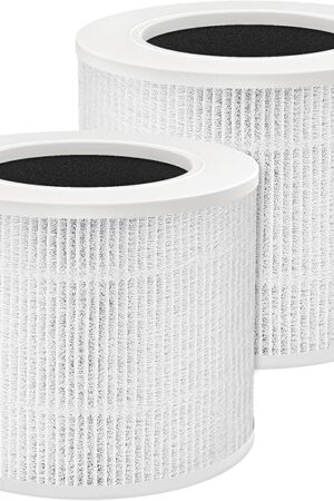 2 Pack H13 True HEPA Core Mini Replacement Filter for LEVOIT Core Mini Air Purifiers, 3-in-1 HEPA, High-Efficiency Activated Carbon