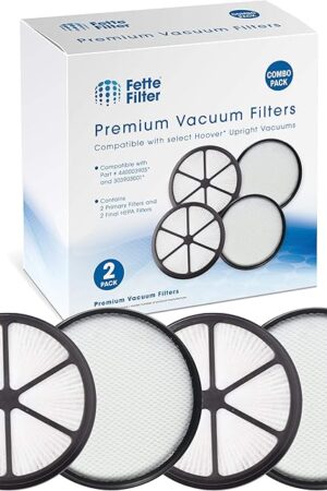 Vacuum Filter Set Compatible with Hoover UH72400, UH72401, UH72402, UH72405, UH72406, UH72409, Replaces Part #440003905 Hepa filter & 303903001 Upright Vacuum Primary Rinsable Filter 2-Sets