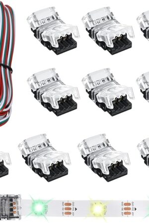 11pcs 3 Pin Adjustable LED Strip Connectors 10mm LED Strip Connector Terminal for WS2811 WS2812B SK6812 Seamless LED Strip