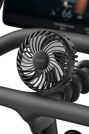 A2C 4.7-Inch Big Cooling Fan for Peloton Bike Bike+ or Tread, 16.5" Long Bendable Arm, Rechargeable 4000mAh Battery, 360° Rotation, 3 Speeds, fits Treadmill Exercise Workout Stationary Cycling Bikes