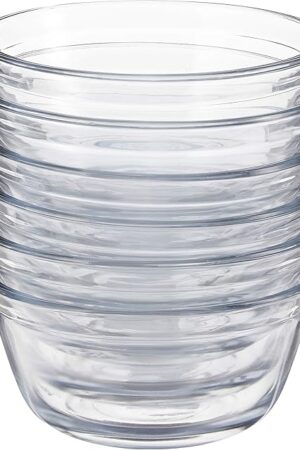 Anchor Hocking Glass Food Prep and Mixing Bowls, 1 Quart (Set of 6), Clear -,81573L11
