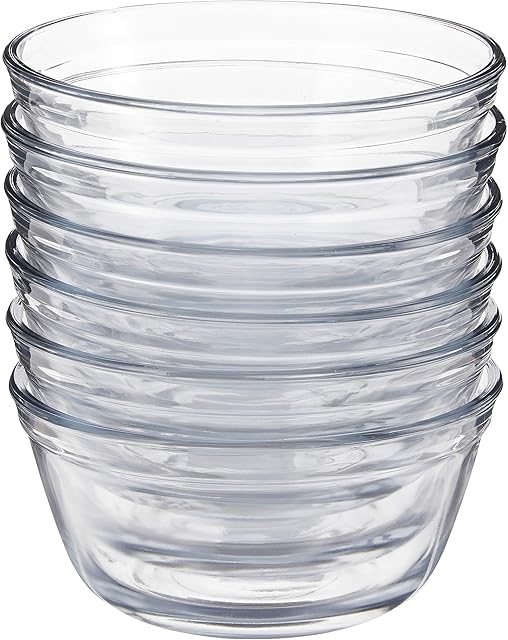 Anchor Hocking Glass Food Prep and Mixing Bowls, 1 Quart (Set of 6), Clear -,81573L11