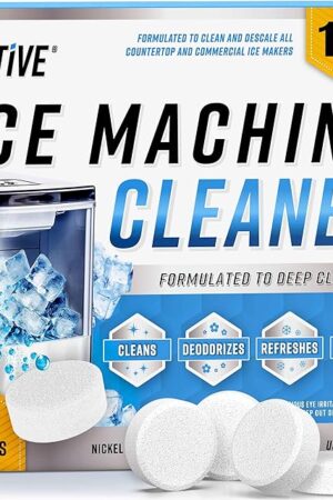 ACTIVE Ice Machine Cleaner Maker Descaler - 24 Clean Tablets Compatible with Frigidaire, Opal, GE Profile, Kitchenaid, Nickel Safe Scale Remover for Countertop, Nugget Ice Makers - Bulk 1 Year Supply
