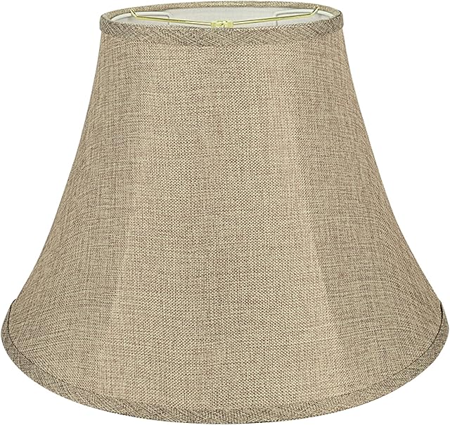 Aspen Creative 38001A Transitional Bell Shaped Collapsible Spider Construction Lamp Shade in Natural, 9" Top x 18" Bottom x 13" Slant Height