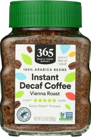 365 by Whole Foods Market, Decaf Instant Coffee, Dark Vienna Roast, Swiss Water Process, 3.5 Ounce