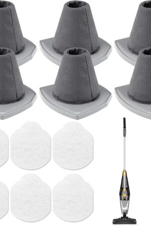 6+6 Pack NES215A/ NES210 Vacuum Filter Set for Eureka NES215A/ NES210/ NES212/ NES215 Blaze Stick Vacuum Cleaner, 6 Pack Vacuum Filters & 6 Pack Pre-Motor Filters, Compare to Part #N0101 & N0102