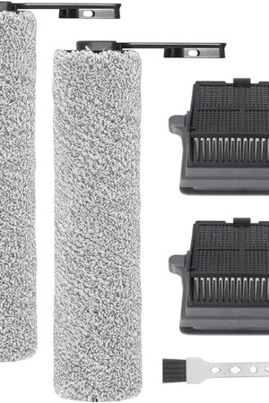 Accessory Set for Tineco iFLOOR 5 Breeze Complete Wet/Dry All-in-One Vacuum Cleaner Replacement Parts, 2 Brush Rollers + 2 Filters + 1 Cleaning Brush