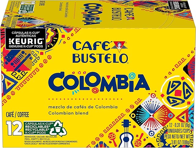 Café Bustelo Colombian Blend Coffee, 12 Keurig K-Cup Pods