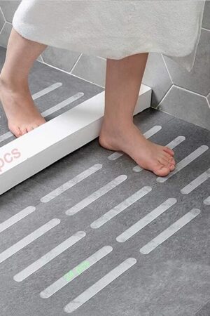 Anti-slip Strips, Safety Shower Treads Stickers - 24 Pcs, Bathtub Non Slip Stickers, Anti Skid Tape for Shower,Tub,Steps, Floor-Strength Adhesive Grip Appliques for Baby,Senior,Adult (Clear)8 x 0.8In