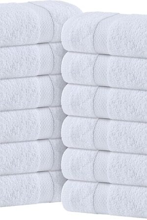 Wealuxe Hand Towels Cotton Terry [12 Pack] 16x27 Inches