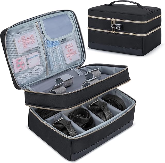 Damero Discreet Bag for Toys, Discreet Lockable Toy Storage Bag, Private Toy Storage Bag Box for Women and Men