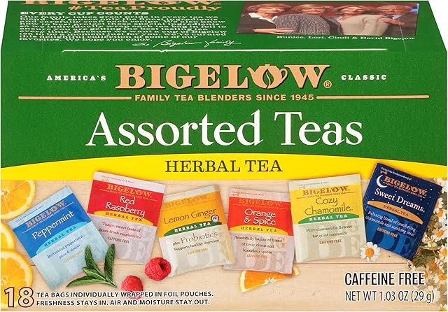 Bigelow Herbal Teas Six Flavor Assortment, 18 bags